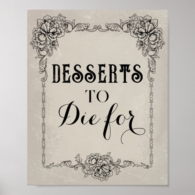 Gothic Victorian Editable Party Event Sign  (Front)