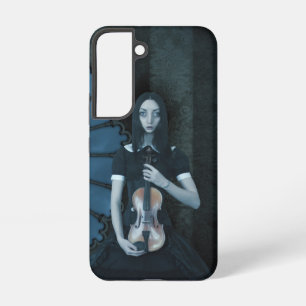 Gothic Victorian Girl Holding Violin Dark Fantasy  Samsung Galaxy S22 Case