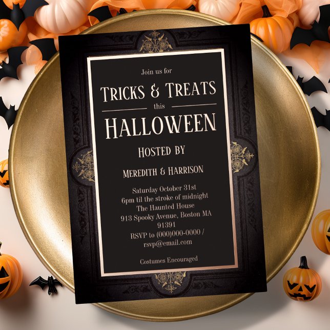 Gothic Victorian Halloween Foil Invitation (Creator Uploaded)