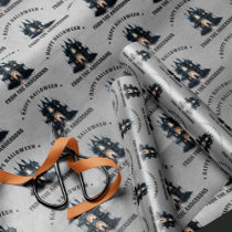 Gothic Victorian Haunted House Happy Halloween Wrapping Paper