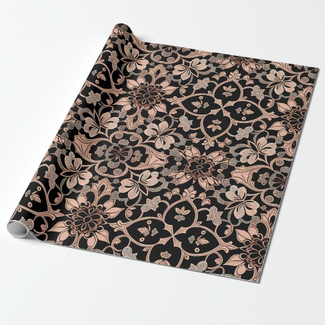 Gothic Victorian lace Inspired design Wrapping Paper (Unrolled)