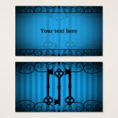 Gothic victorian old keys on blue stripes (Front & Back)