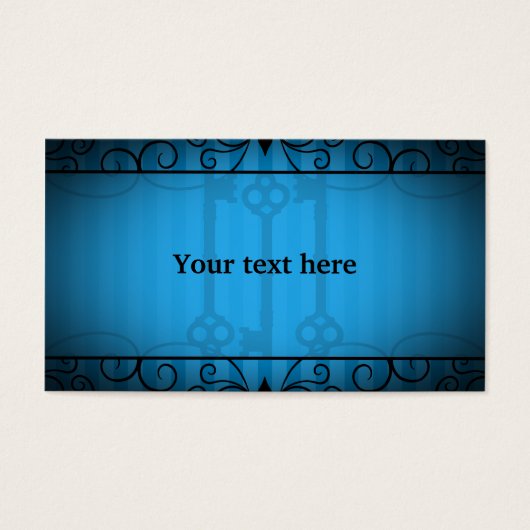 Gothic victorian old keys on blue stripes (Front)