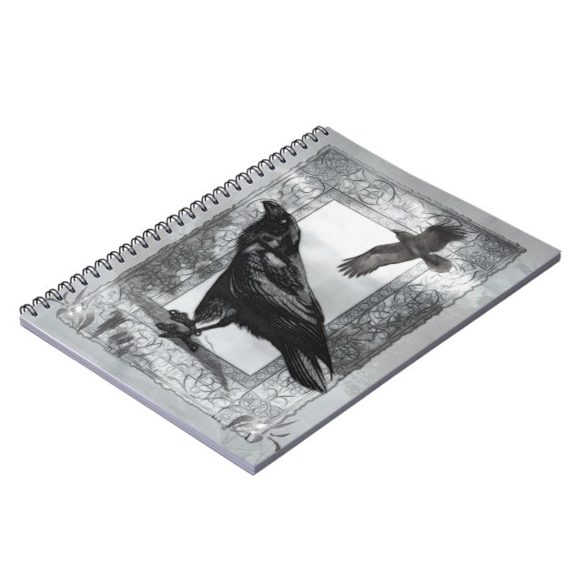 Gothic Victorian Raven Fantasy Art Notebook (Left Side)