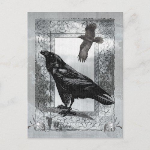 Gothic Victorian Raven Fantasy Art Postcard
