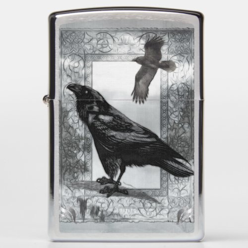 Gothic Victorian Raven Fantasy Art Zippo Lighter