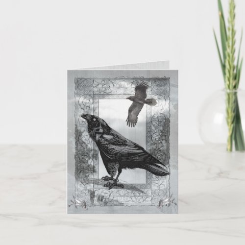 Gothic Victorian Raven Fantasy BLANK Stationary Note Card