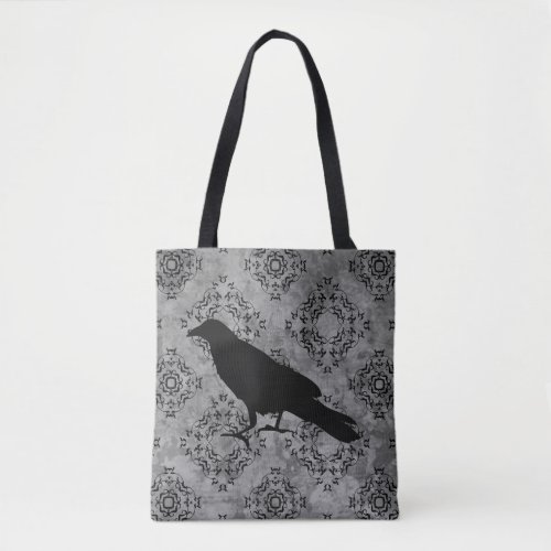 Gothic victorian raven tote bag