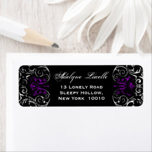 Gothic Victorian Spooky Purple & Black Label