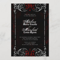 Gothic Victorian Spooky Red, Black & White Wedding