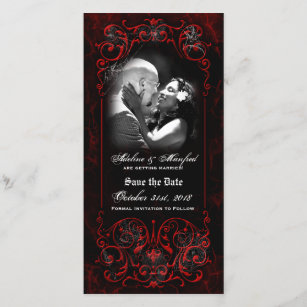 Gothic Victorian Spooky Red Custom Save the Date