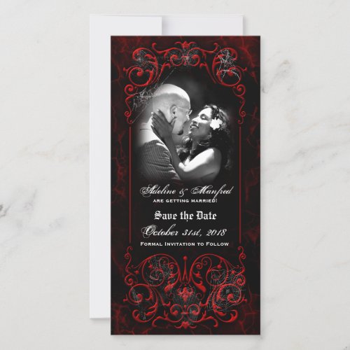 Gothic Victorian Spooky Red Custom Save the Date