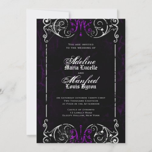 Gothic Victorian Spooky Wedding Invite