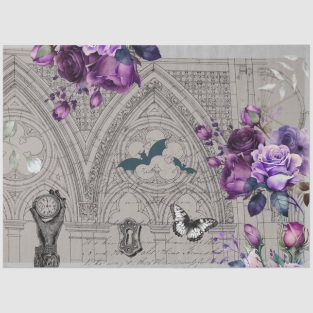 Gothic Victorian Steampunk Decoupage Tissue Paper (Front)