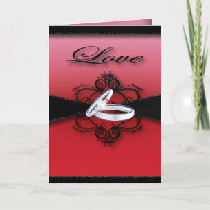 gothic victorian steampunk red and black wedding invitation