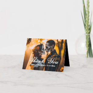 Gothic Victorian Unique Dark Wedding Letterpress Thank You Card
