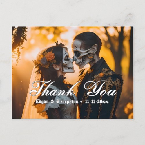 Gothic Victorian Unique Dark Wedding Postcard