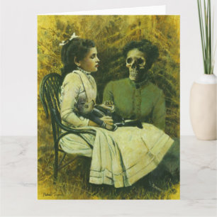 Gothic Victorian Wereolf Girl Large Greetings card