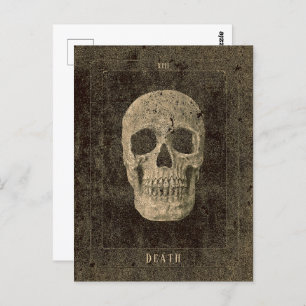 Gothic Vintage Antique Sepia Texture Skull Tarot Postcard