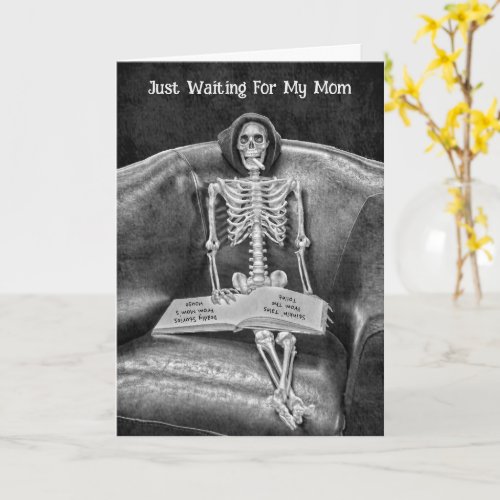 Gothic Vintage Black And White Funny Skeleton Card