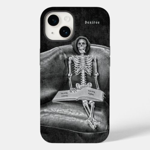Gothic Vintage Black And White Funny Skeleton Case_Mate iPhone 14 Case