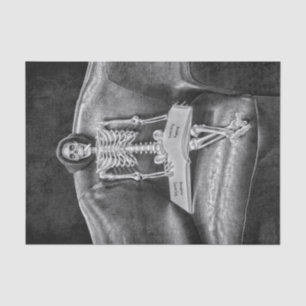 Gothic Vintage Black And White Skeleton Tissue Paper