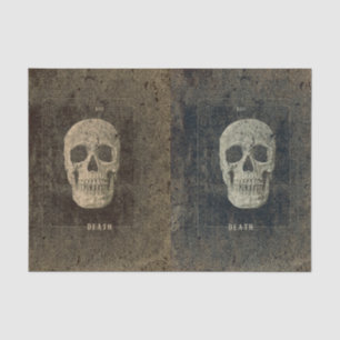 Gothic Vintage Black And White Texture Skull Tarot Tissue Paper