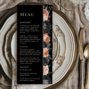 Gothic Vintage Black Blush Wedding Menu