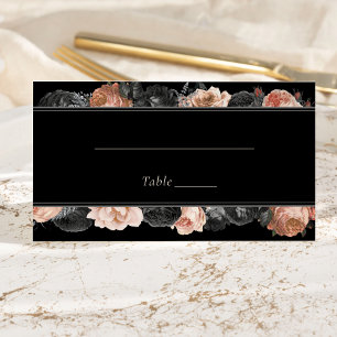 Gothic Vintage Black Blush Wedding Place Card