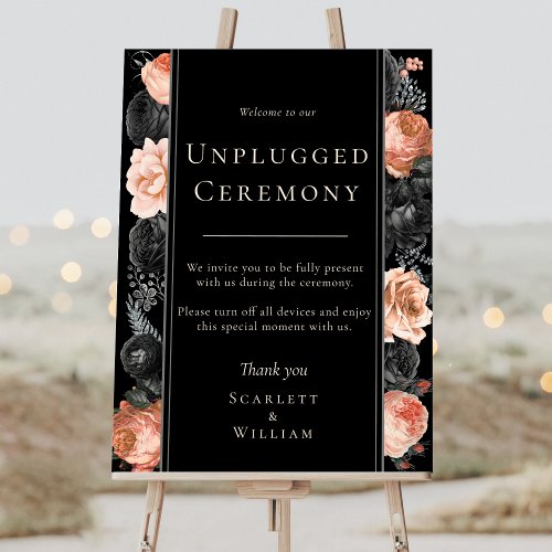 Gothic Vintage Black Wedding Unplugged Ceremony Foam Board