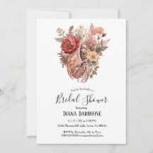 Gothic Vintage Boho Anatomical Heart Bridal Shower