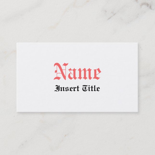 Gothic Vintage Business Card (Front)