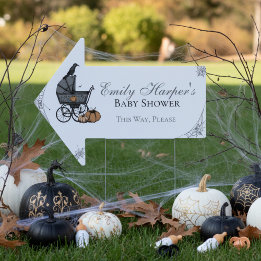Gothic Vintage Carriage Baby Shower Directional Sign