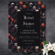 Gothic Vintage Floral & Skulls Bridal Shower Invitation at Zazzle