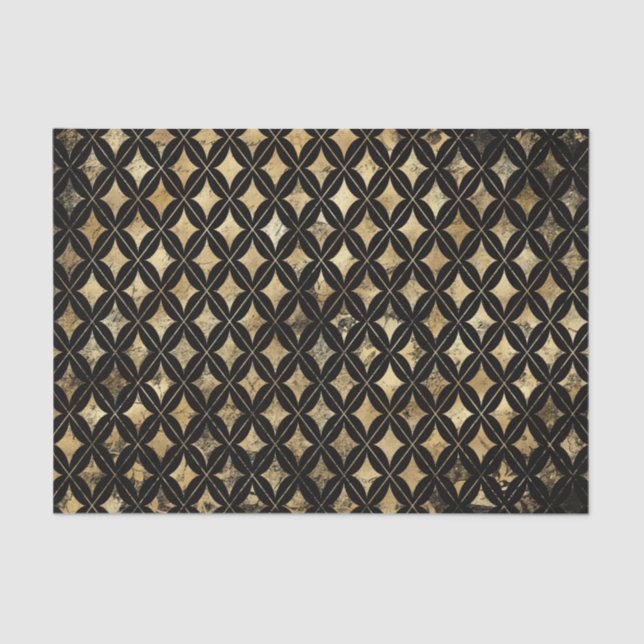 Gothic Vintage Gold Diamond Tissue Paper (Front)