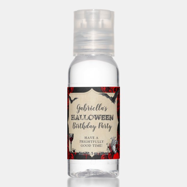 Gothic Vintage Halloween Birthday Hand Sanitizer