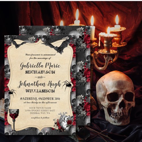 Gothic Vintage Halloween Wedding Invitation