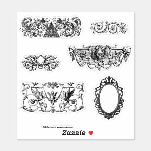 Gothic Vintage Medieval Woodcut Reproductions Sticker