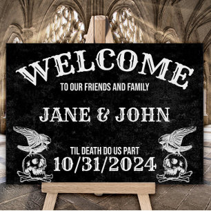Gothic, Vintage or Halloween Wedding Welcome Poster