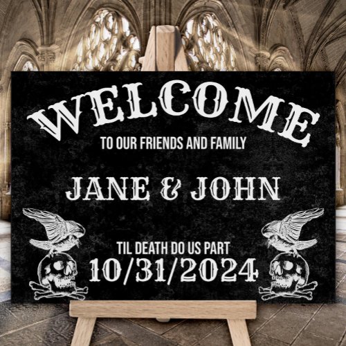 Gothic Vintage or Halloween Wedding Welcome Poster