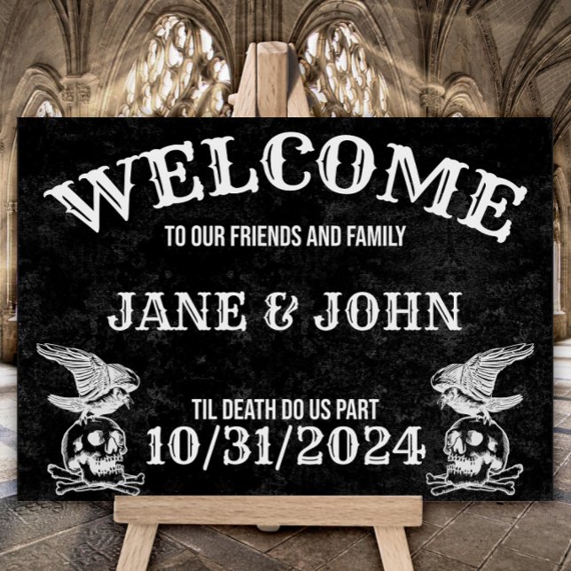 Gothic, Vintage or Halloween Wedding Welcome Poster (Creator Uploaded)