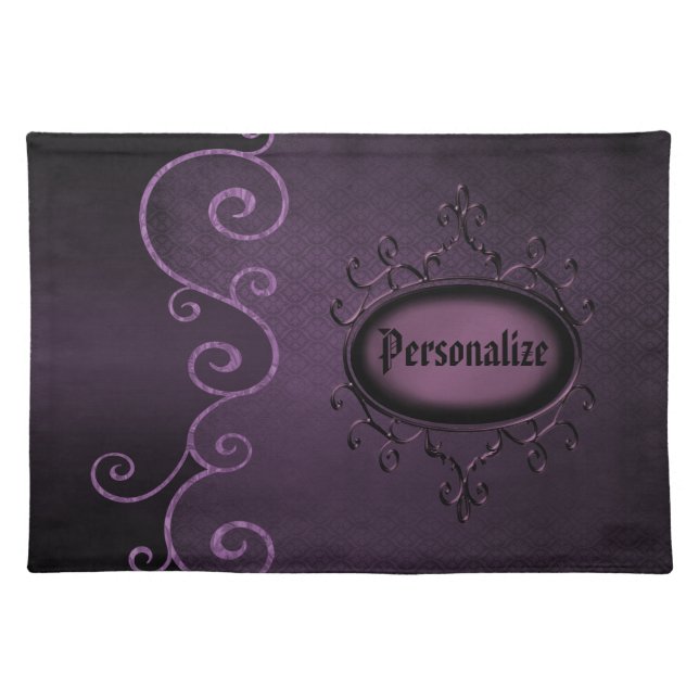 Gothic Vintage  Purple Personalized  Placemat (Front)