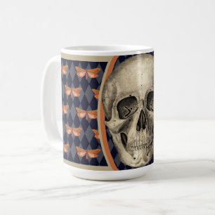 Gothic Vintage Skull & Butterflies Coffee Mug
