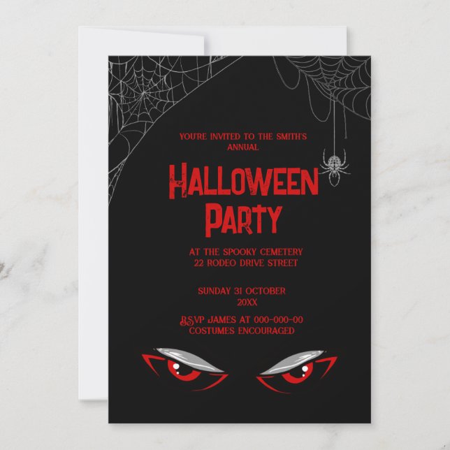  gothic vintage spooky  halloween invitation (Front)
