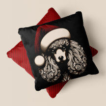 Gothic Vintage Style Christmas Poodle