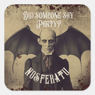 Gothic Vintage Victorian Dracula Halloween Square Sticker