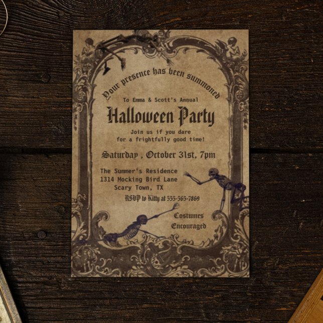 Gothic Vintage Victorian Skeleton Frame Invitation (Creator Uploaded)