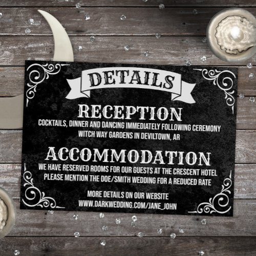 Gothic Vintage Witchy Details Wedding Note Card