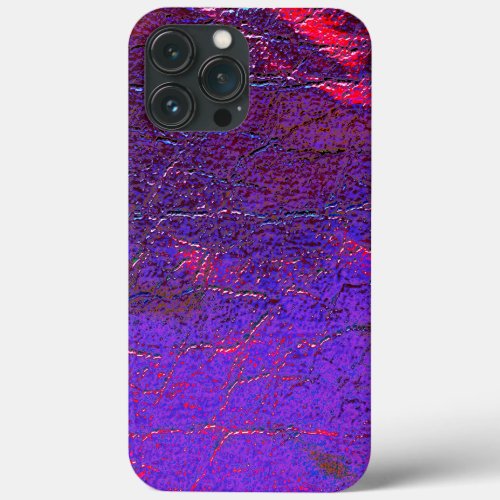 Gothic violet to red  enlarged leather stained     iPhone 13 pro max case