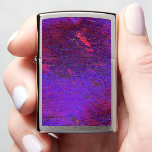 Gothic violet to red enlarged leather stained zippo lighter